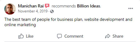 Billion Ideas Feedback - Facebook